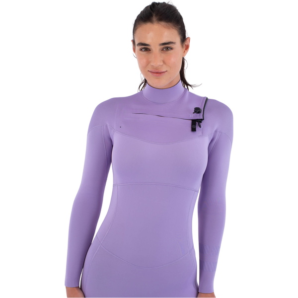 2026 Hurley Mujer Air 3/2mm Chest Zip Neopreno WFS0013312 - Lavander